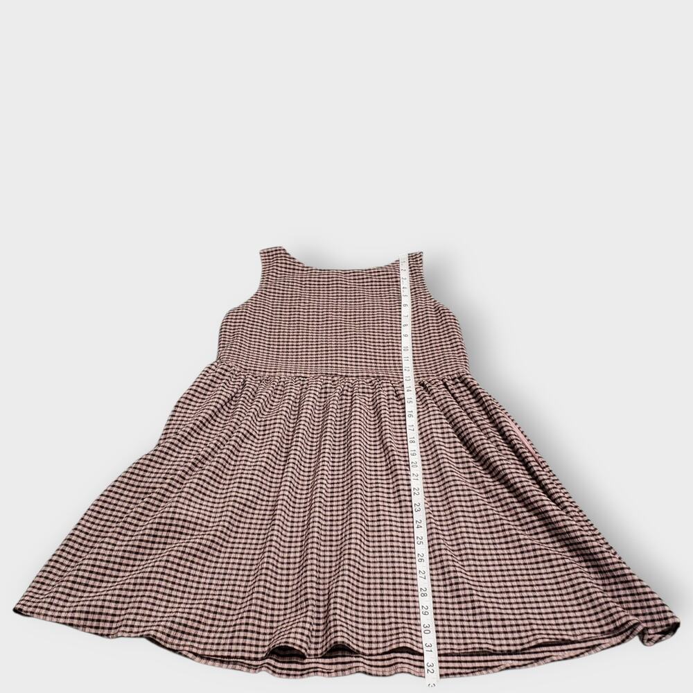 Disturbia Midora Crinkle Check Plaid Mini Skater Dress Pink Black Sz 2US Goth - Picture 11 of 11